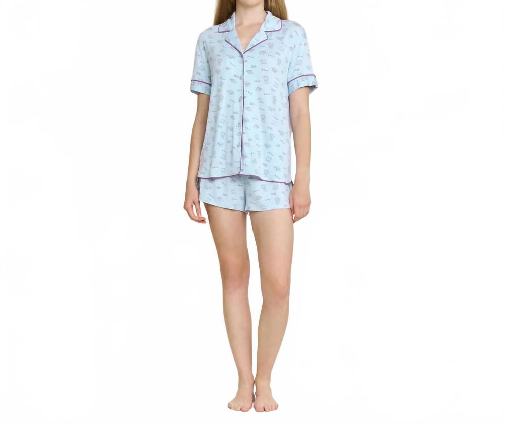 NEW HONEYDEW all american shortie pajama set in dreamy brunch